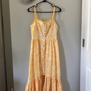 Francesca's Collections Yellow and White Maxi Dress